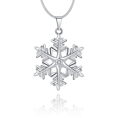 Image of Snowflake Necklace in 18K White Gold Plated - mamyfull