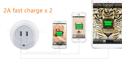 Image of Led light with sensor and smartphone charger - mamyfull