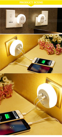 Image of Led light with sensor and smartphone charger - mamyfull