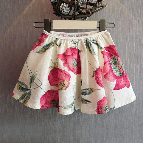 Image of Hollow collar hood sleeve coat + flowers skirt New Kids Baby Girls Short Sleeve Shirt + Flowers Skirt Set Summer Dress Outfits - mamyfull