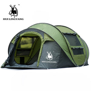 Folding tent for 3 or 4 people, quick opening system