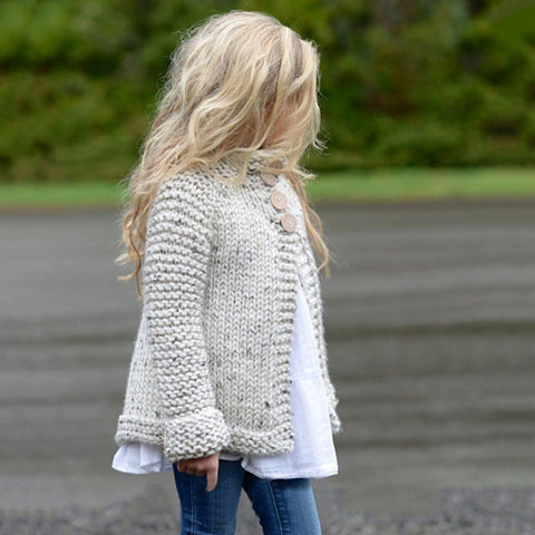 Image of Girls Sweater Toddler Kids Baby Girls Outfit Clothes Button Knitted Sweater Cardigan Coat Tops drop ship - mamyfull