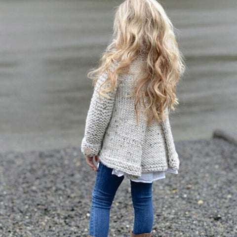 Image of Girls Sweater Toddler Kids Baby Girls Outfit Clothes Button Knitted Sweater Cardigan Coat Tops drop ship - mamyfull