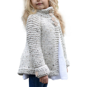 Girls Sweater Toddler Kids Baby Girls Outfit Clothes Button Knitted Sweater Cardigan Coat Tops drop ship - mamyfull