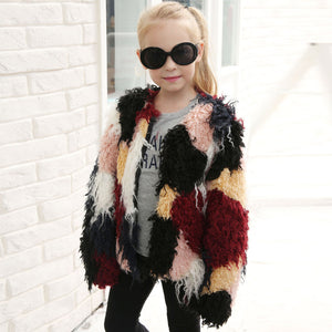 Kids Baby Girls Winter Faux Fur Coat Long sleeve Jacket Thick Warm Outwear Girls Clothes drop ship - mamyfull