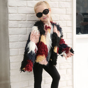 Kids Baby Girls Winter Faux Fur Coat Long sleeve Jacket Thick Warm Outwear Girls Clothes drop ship