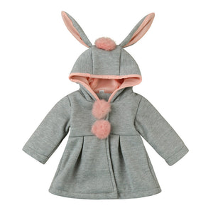 2017 Sping Autumn Winter Baby Girls Infants Kids Ball Cute Rabbit Hooded Princess Jacket Coats Outwears Gifts Roupas Casaco - mamyfull