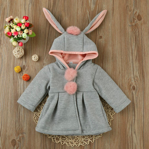 Image of 2017 Sping Autumn Winter Baby Girls Infants Kids Ball Cute Rabbit Hooded Princess Jacket Coats Outwears Gifts Roupas Casaco - mamyfull