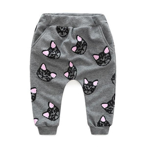 Baby Kids Set Clothes Long Sleeve Cats Print Tracksuit +Pants Outfits Set