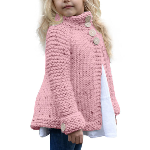 Image of Toddler Kids Baby Girls Outfit Clothes Button Knitted Sweater Cardigan Coat Tops - mamyfull