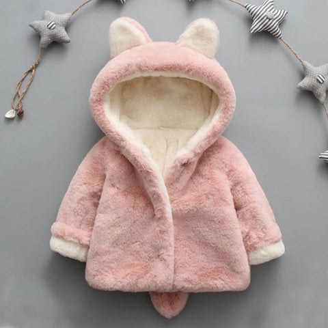 Image of Baby Infant Girls Boys Autumn Winter Hooded Coat Cloak Jacket Thick Warm Clothes - mamyfull