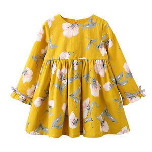 Toddler Kids Baby Girl Clothes Long Sleeve Floral Bowknot Party Princess Dresses