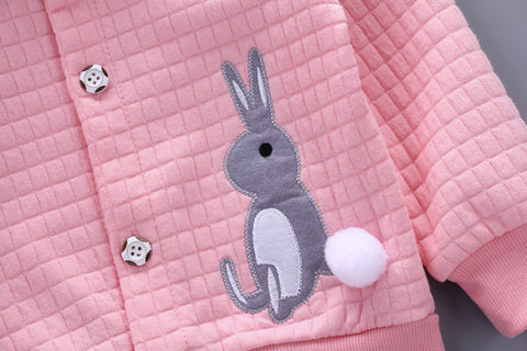 Image of 2Pcs Infant Toddler Baby Girls Rabbit Print Tops Coat+Pants Outfits Clothes Set - mamyfull