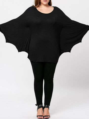 Image of Casual t-shirt Halloween Batwing - mamyfull