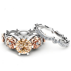 Women's Fashion Accessories Gift Jewelry Bride Anniversary Rings Set - mamyfull