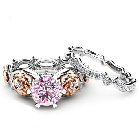 Image of Women's Fashion Accessories Gift Jewelry Bride Anniversary Rings Set - mamyfull