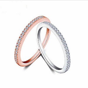 Micro Pave Zircon Ring Fine Fashion Jewelry Circle Diamond Tail Ring - mamyfull