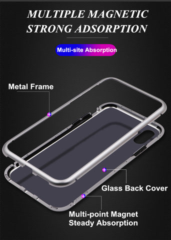 Image of Metal Magnetic Bumper Case for iPhone X 8 7 Plus - mamyfull