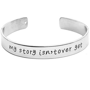 My Story Isnt Over Yet Engraved Bangle - mamyfull