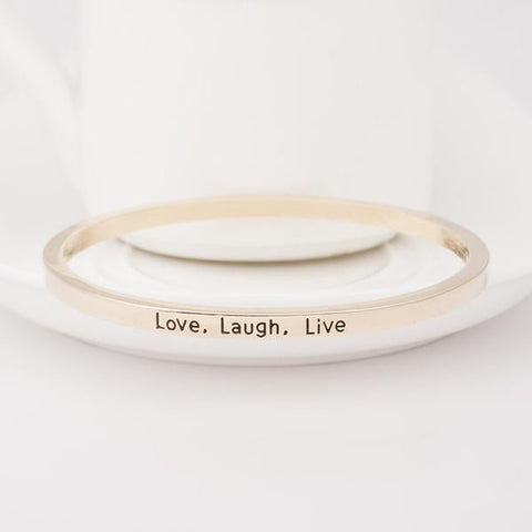 Image of Love Laugh Live Engraved Bangle - mamyfull