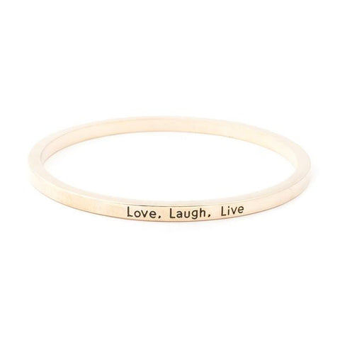 Image of Love Laugh Live Engraved Bangle - mamyfull