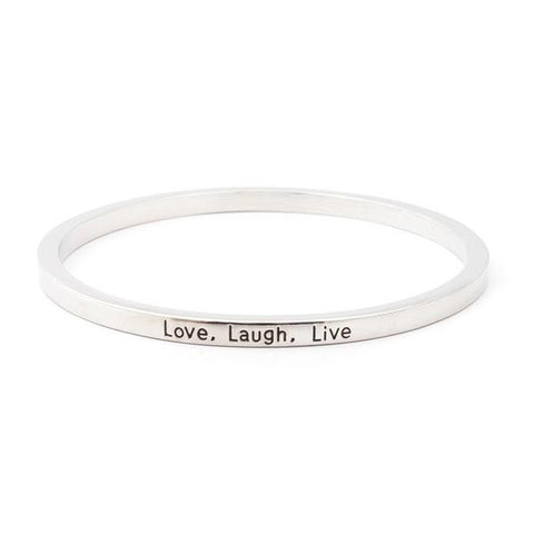 Image of Love Laugh Live Engraved Bangle - mamyfull