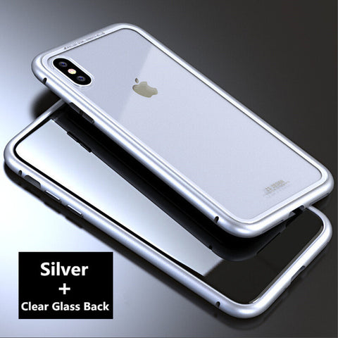 Image of Magnetic case phone cases for iPhone X 6 6S 7 8 Plus Anti-Scratch Tempered Glass Back Cover - mamyfull