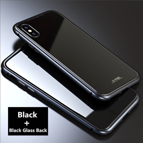 Image of Magnetic case phone cases for iPhone X 6 6S 7 8 Plus Anti-Scratch Tempered Glass Back Cover - mamyfull