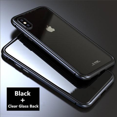 Image of Magnetic case phone cases for iPhone X 6 6S 7 8 Plus Anti-Scratch Tempered Glass Back Cover - mamyfull