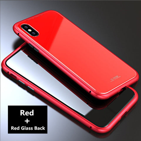 Image of Magnetic case phone cases for iPhone X 6 6S 7 8 Plus Anti-Scratch Tempered Glass Back Cover - mamyfull