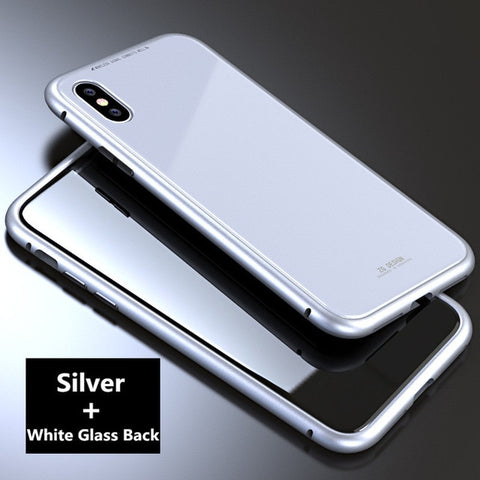 Image of Magnetic case phone cases for iPhone X 6 6S 7 8 Plus Anti-Scratch Tempered Glass Back Cover - mamyfull