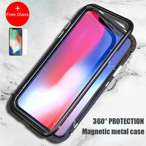 Metal Magnetic Bumper Case for iPhone X 8 7 Plus - mamyfull