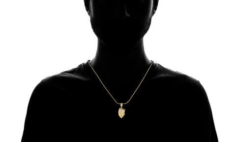 Image of 18K Gold-Plated Lion Head Pendant with Chain Necklace - mamyfull