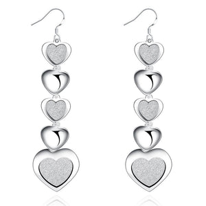 Infinity Hearts Drop Earring in White Gold Plated - mamyfull