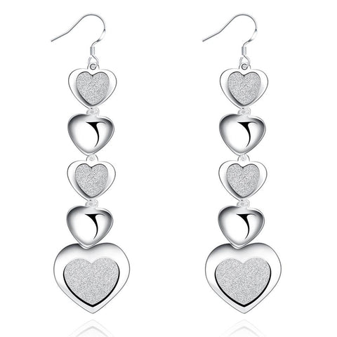 Image of Infinity Hearts Drop Earring in White Gold Plated - mamyfull