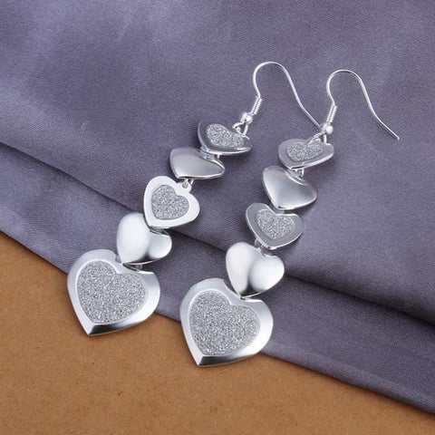 Image of Infinity Hearts Drop Earring in White Gold Plated - mamyfull