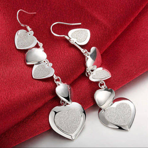 Image of Infinity Hearts Drop Earring in White Gold Plated - mamyfull