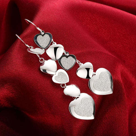 Image of Infinity Hearts Drop Earring in White Gold Plated - mamyfull