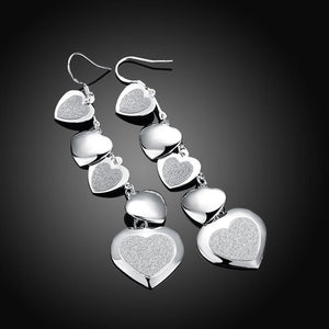 Infinity Hearts Drop Earring in White Gold Plated