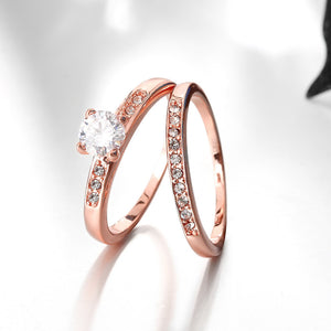 Swarovski Crystal 2 Piece Band and Ring Set in 18K Gold Plated