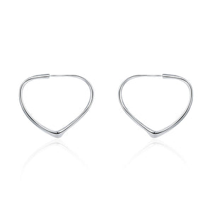 Heart Hoops Earring in White Gold Plated - mamyfull