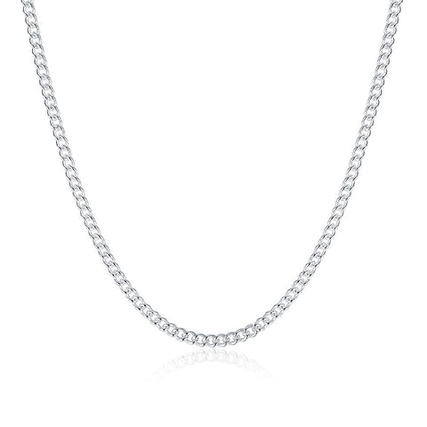 Image of White Gold Plated Fiagro Chain / Cuban Chain Unisex - mamyfull