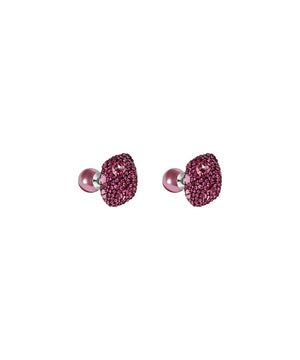 Made with Swarovski Crystal Double Stud Earring - Pink - mamyfull