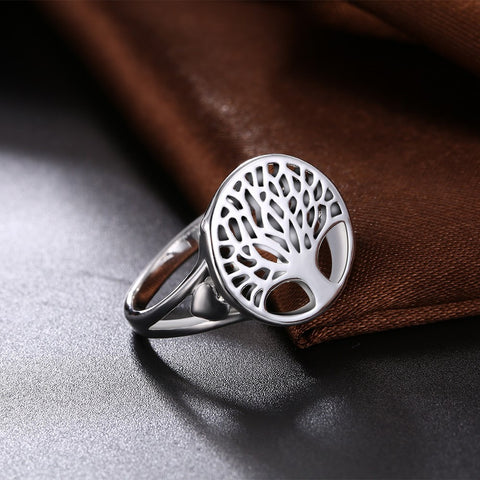 Image of Tree of Life Ring in 18K White Gold Plated - mamyfull