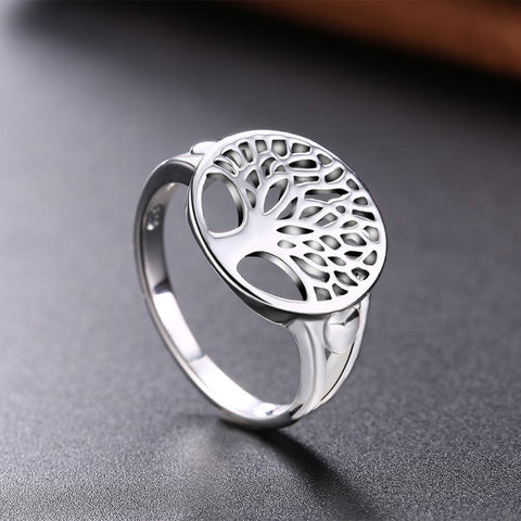 Image of Tree of Life Ring in 18K White Gold Plated - mamyfull