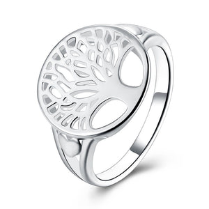 Tree of Life Ring in 18K White Gold Plated - mamyfull