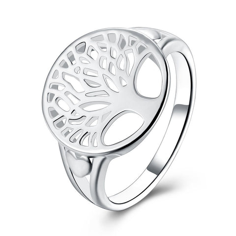 Image of Tree of Life Ring in 18K White Gold Plated - mamyfull