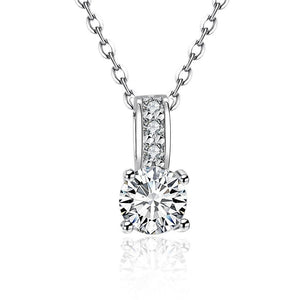 Swarovski Crystal 18K White Gold Plated Diamond Simulated Necklace - mamyfull