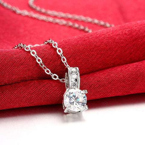 Image of Swarovski Crystal 18K White Gold Plated Diamond Simulated Necklace - mamyfull