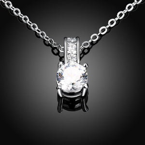 Swarovski Crystal 18K White Gold Plated Diamond Simulated Necklace